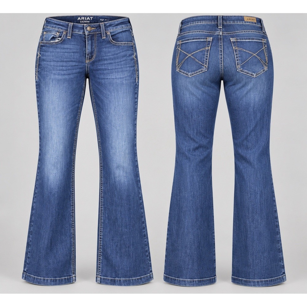 Ariat Jeans Size 27Rx31High Rise slim Trouser Rascal Cotton Blend boot flare y2k